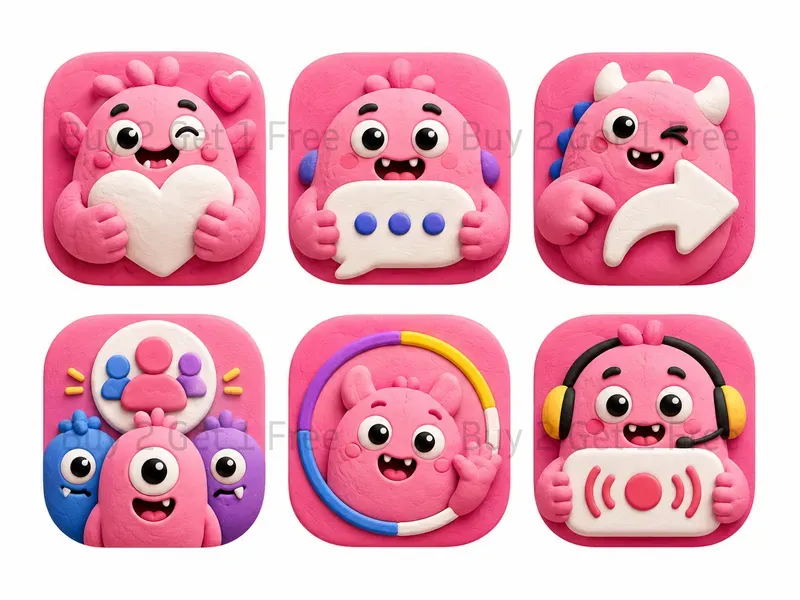 Cute App Mobile Icon Sets