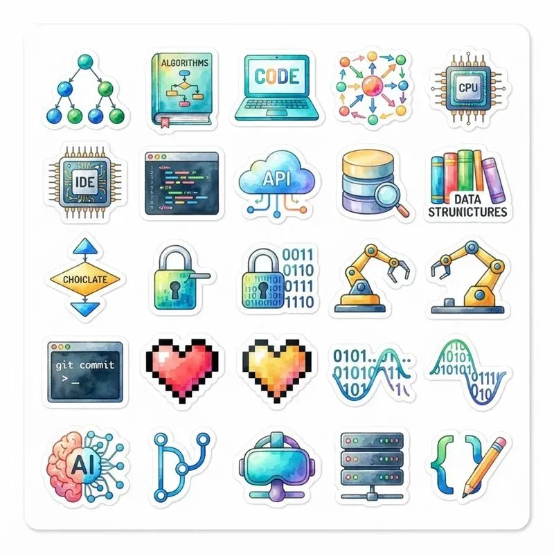 Watercolor Study Stickers