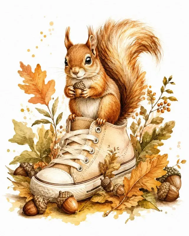 Whimsical Watercolor Canvas Shoe Art