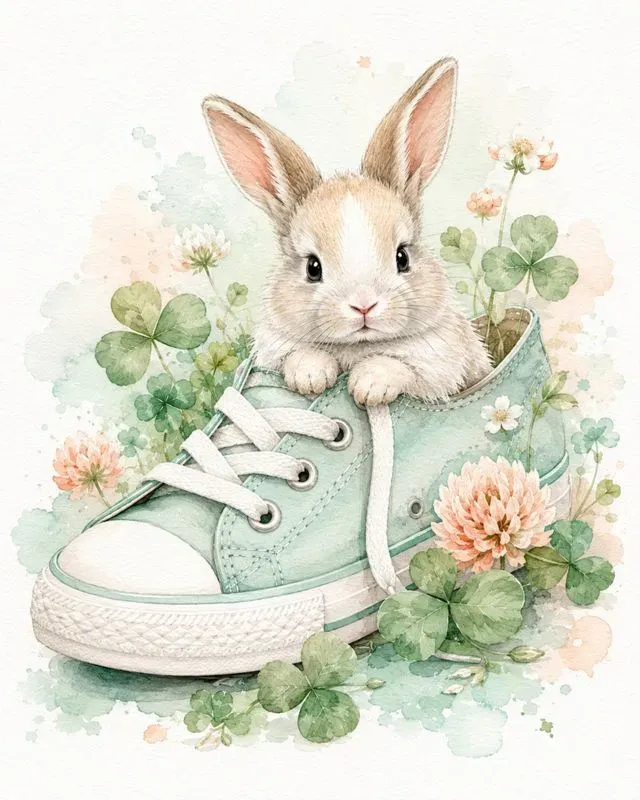 Whimsical Watercolor Canvas Shoe Art