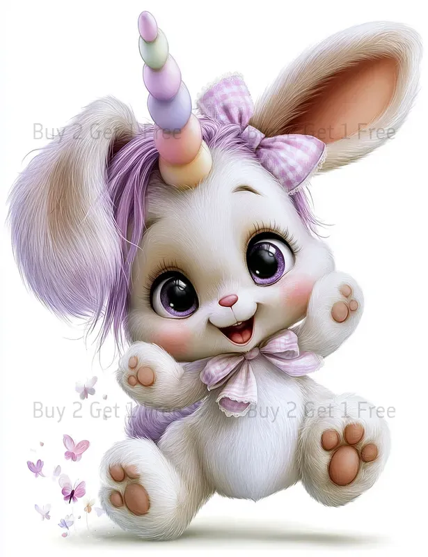 Whimsical Unicorn Girl Clipart