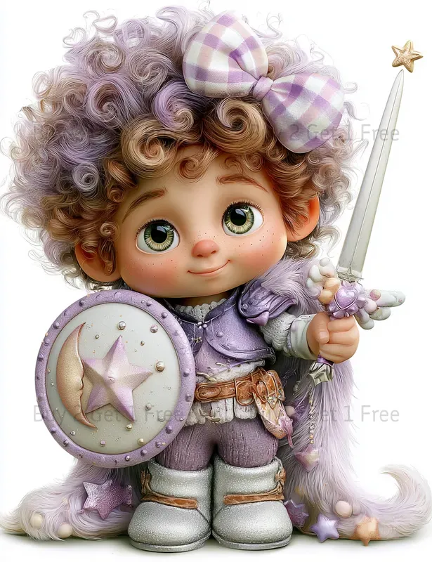 Whimsical Unicorn Girl Clipart