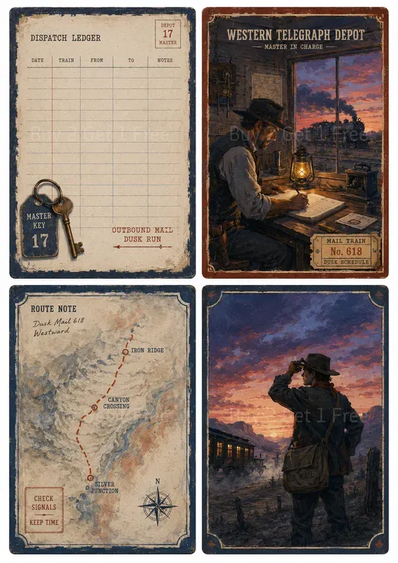 Western Journaling Card Sheet Kits