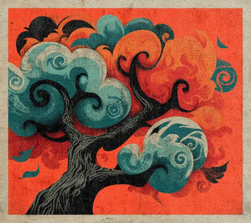 Retro Psychedelic Swirl Poster Art