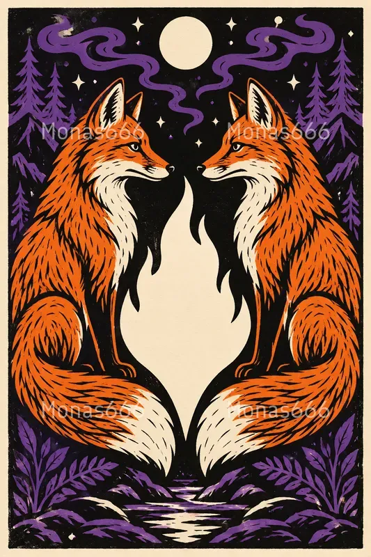 Psychedelic Figure Ground Story Prints