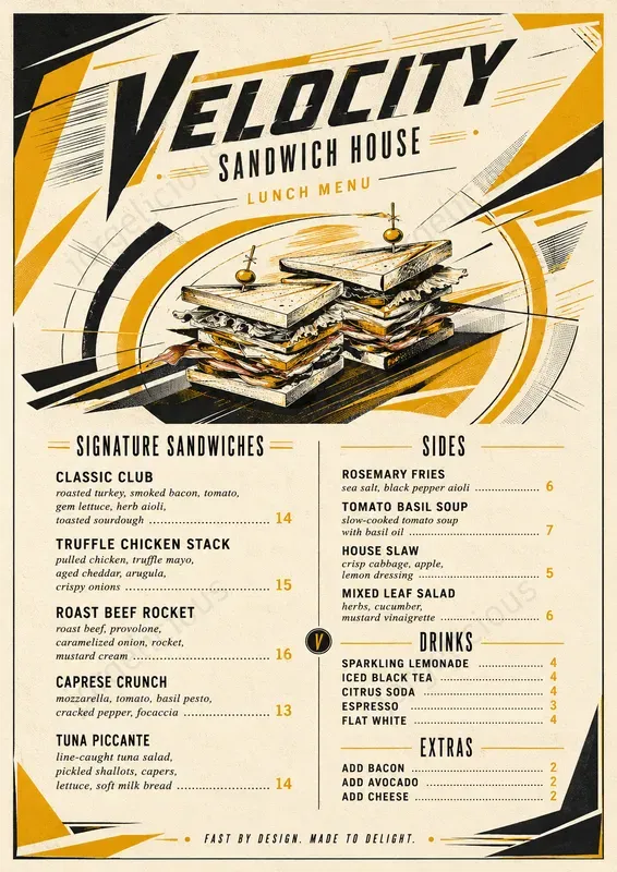 Futurist Motion Food Menus