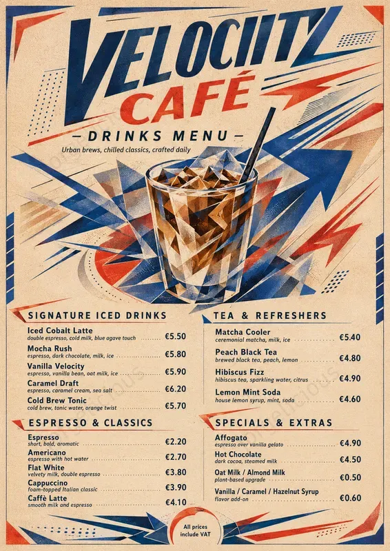 Futurist Motion Food Menus