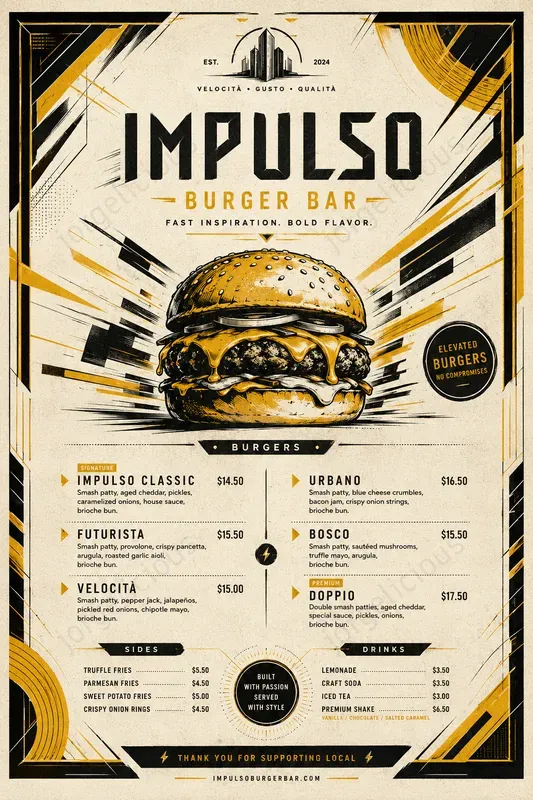 Futurist Motion Food Menus