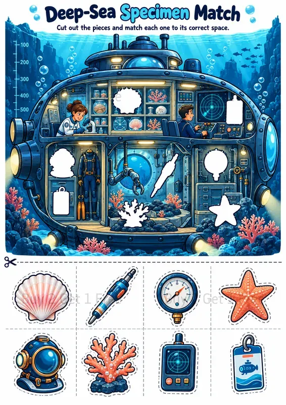Cut And Paste Visual Matching Worksheets
