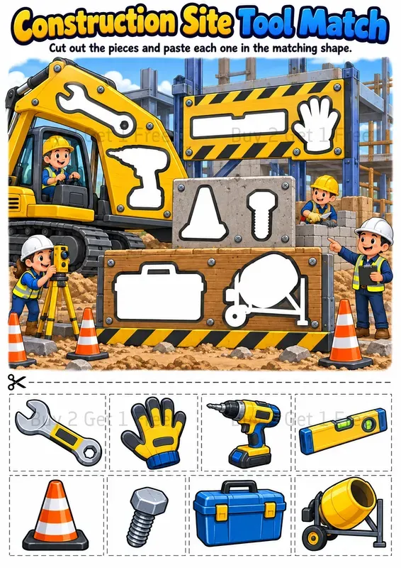 Cut And Paste Visual Matching Worksheets