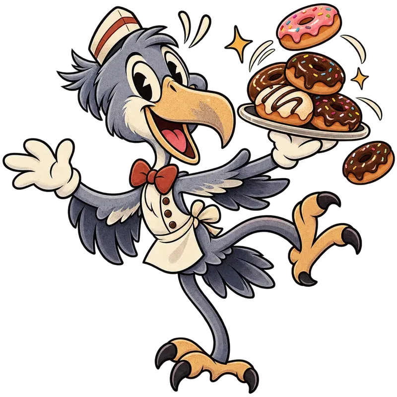 Vintage Rubberhose Cafe Mascot Cliparts