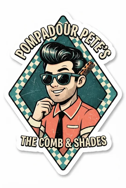 Oldschool Cartoon Barbershop Stickers