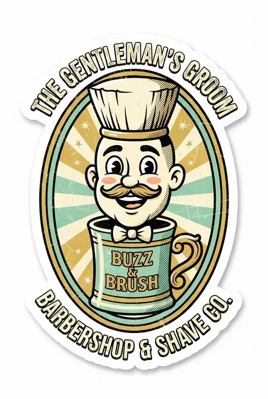 Oldschool Cartoon Barbershop Stickers