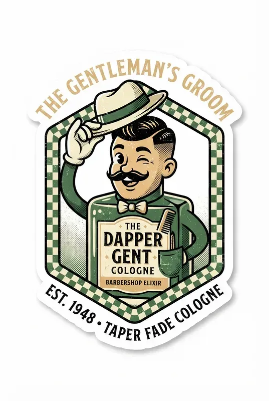 Oldschool Cartoon Barbershop Stickers