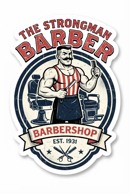 Oldschool Cartoon Barbershop Stickers