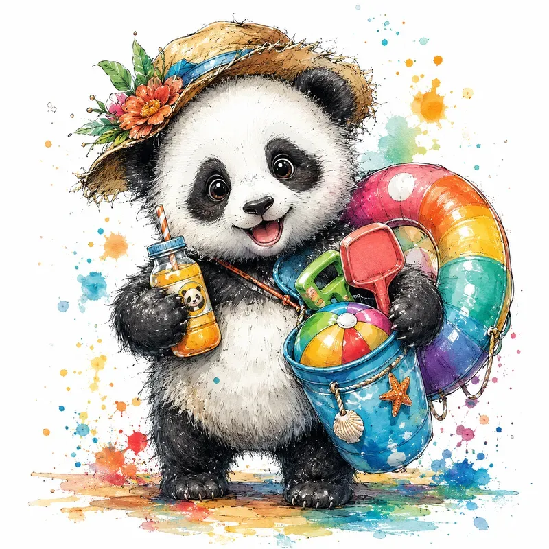 Whimsical Watercolor Animal Beaches
