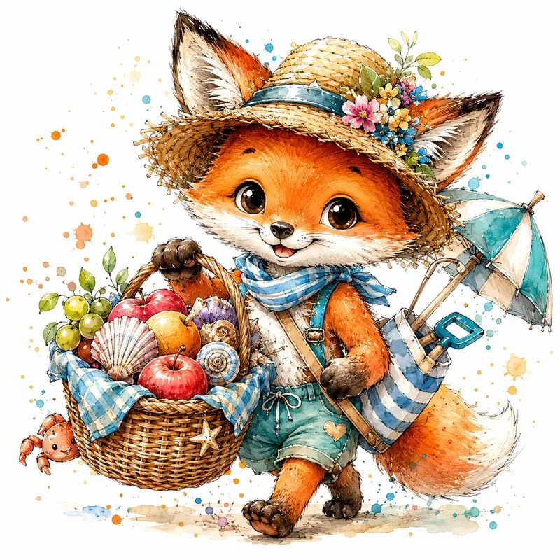 Whimsical Watercolor Animal Beaches