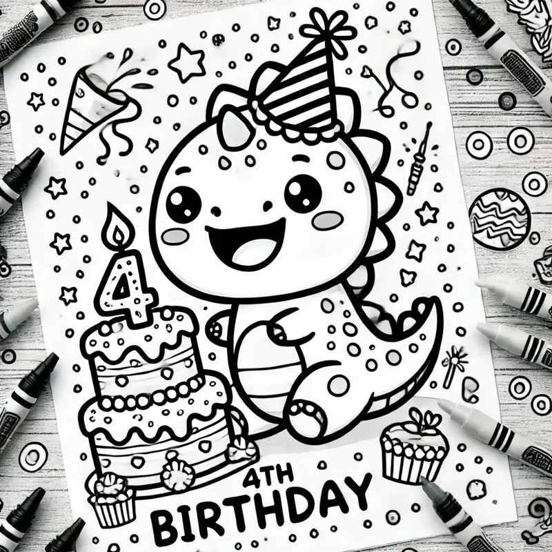 Cute Birthday Coloring Pages