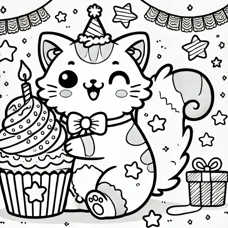 Cute Birthday Coloring Pages