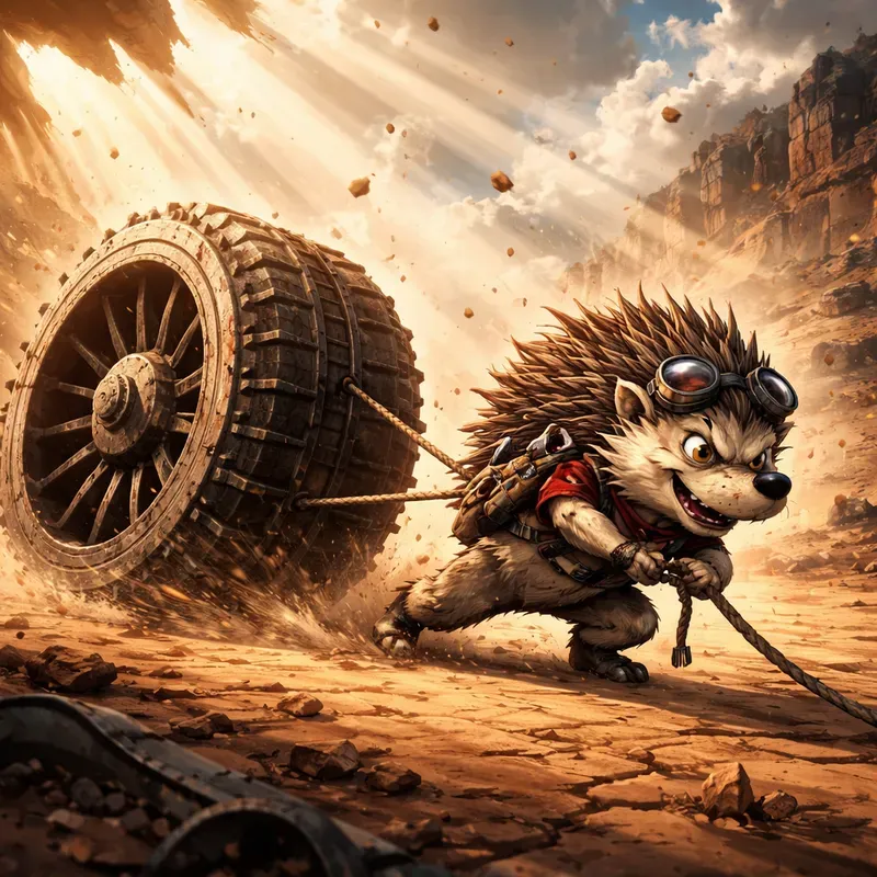 Postapocalyptic Cartoon Chase Scenes