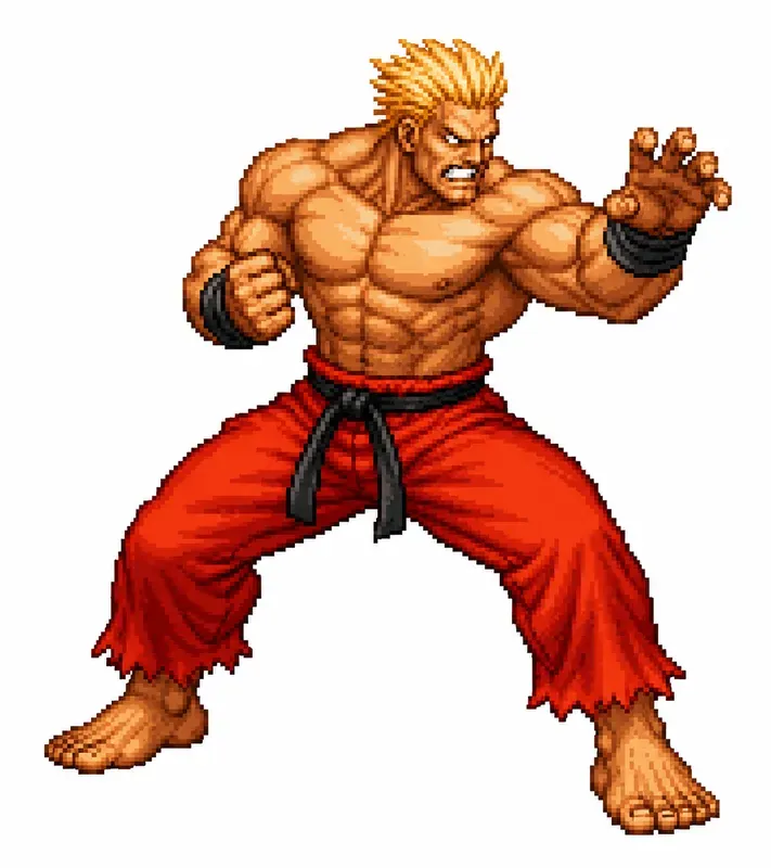 90s Arcade Fighting Game Pixel Sprites