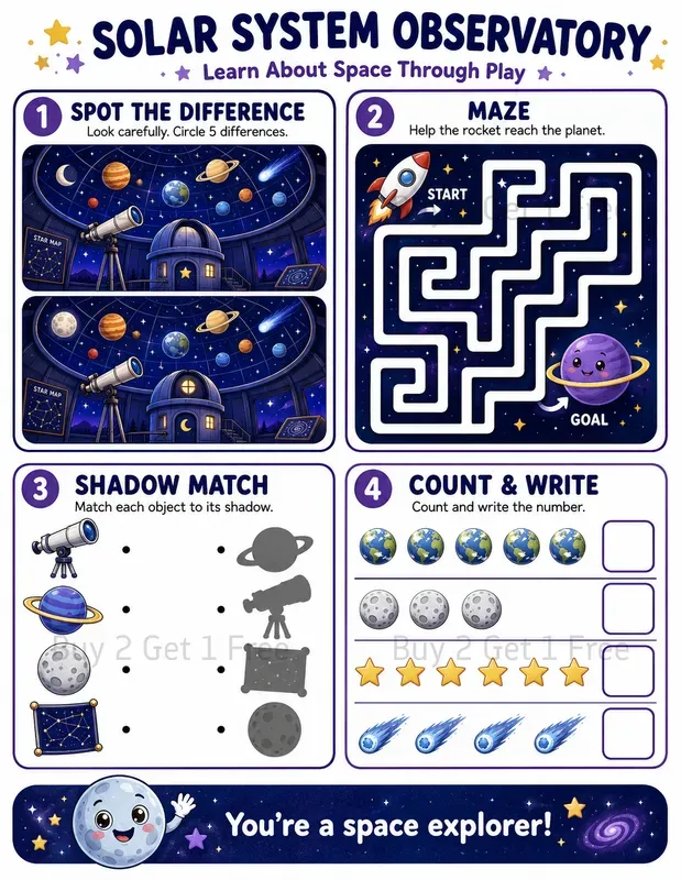 4 In 1 Preschool Games Worksheets