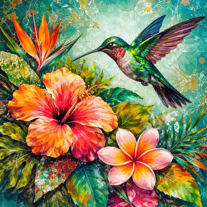 Textured Mosaic Floral Fantasies