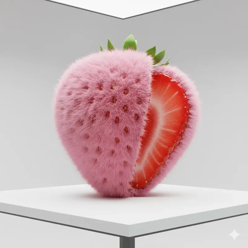 Surreal Furry Fruit Art