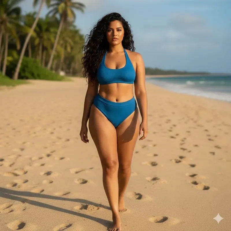 Realistic Tropical Bikini Characters