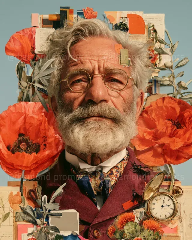 Whimsical Mixed Media Portrait Collages