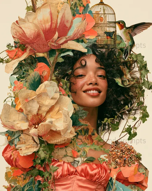Whimsical Mixed Media Portrait Collages