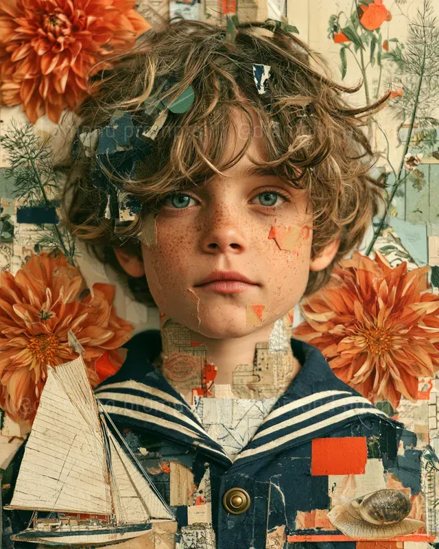 Whimsical Mixed Media Portrait Collages