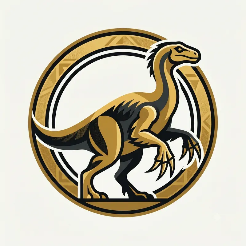 Modern Gold Dinosaur Emblems