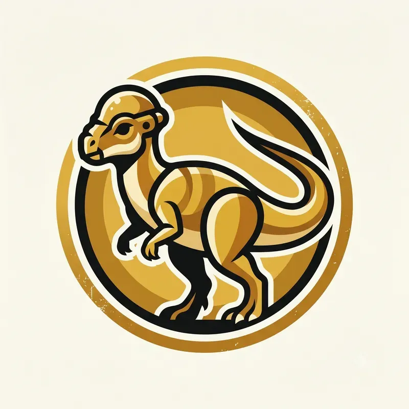 Modern Gold Dinosaur Emblems