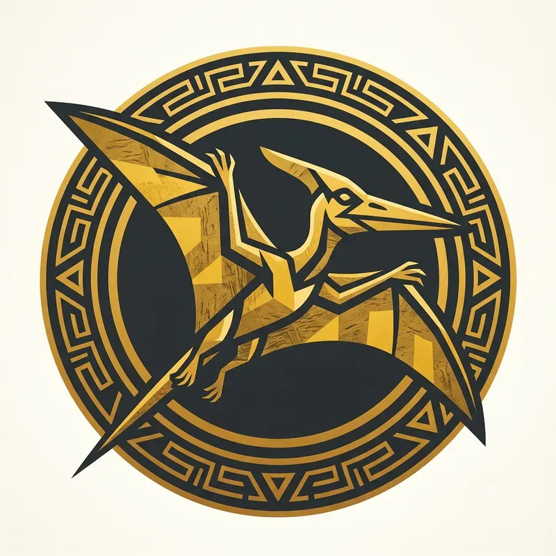 Modern Gold Dinosaur Emblems