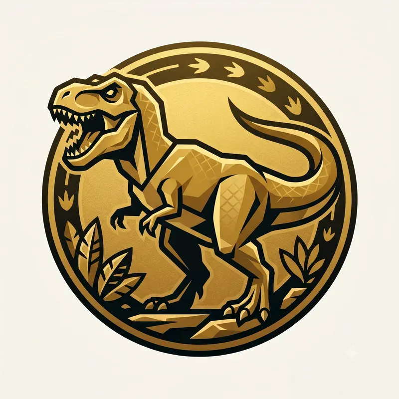 Modern Gold Dinosaur Emblems