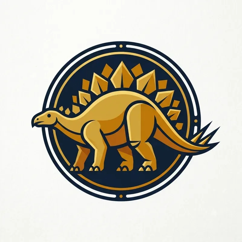 Modern Gold Dinosaur Emblems