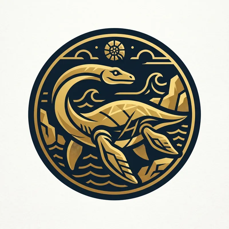 Modern Gold Dinosaur Emblems