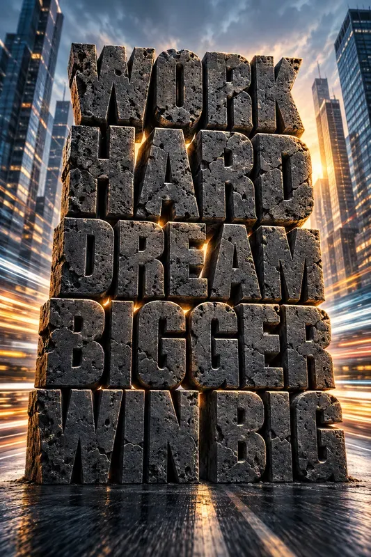 3D Stone Motivation Posters