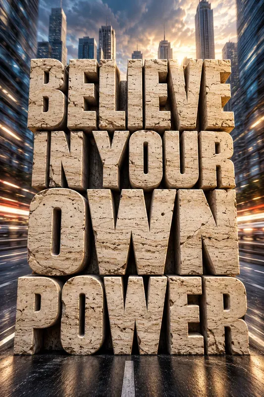 3D Stone Motivation Posters