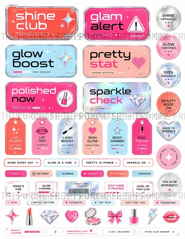 Glossy Beauty Scrap Sheets