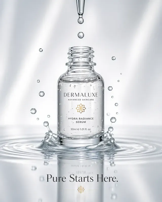 Luminous Serum Drop Skincare Adverts