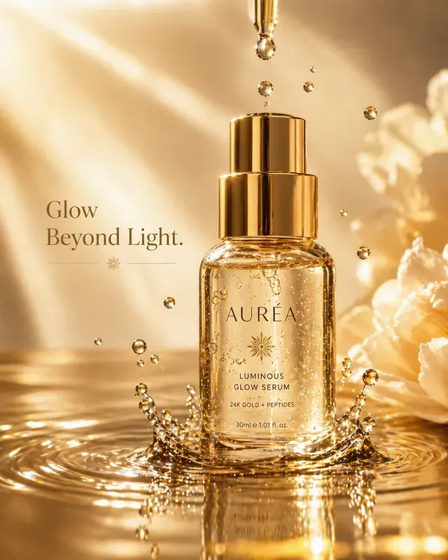 Luminous Serum Drop Skincare Adverts