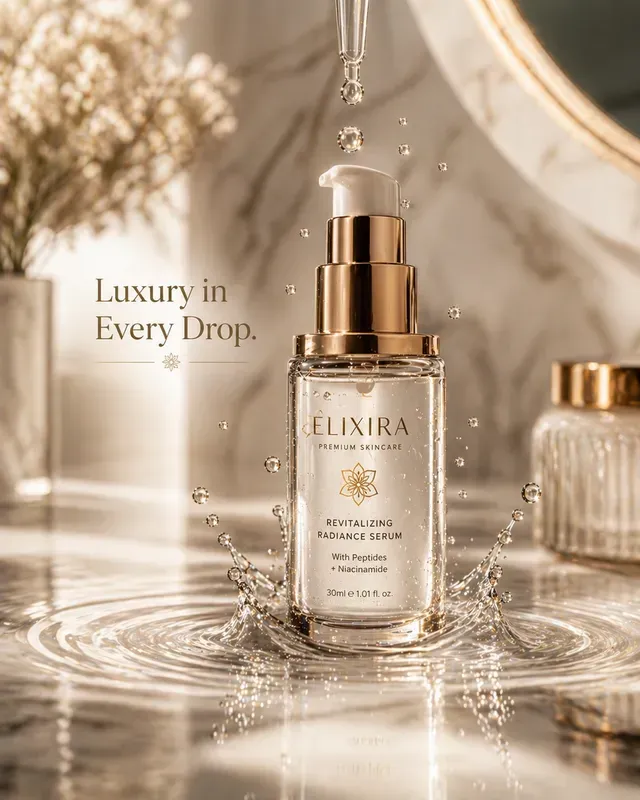 Luminous Serum Drop Skincare Adverts