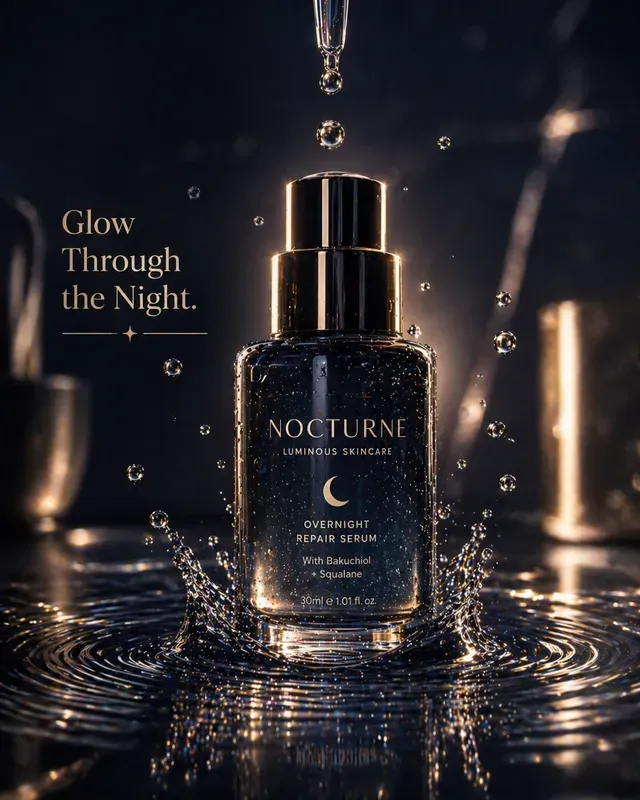 Luminous Serum Drop Skincare Adverts