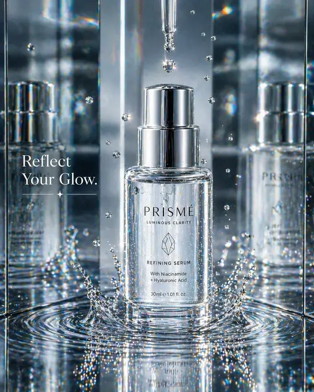Luminous Serum Drop Skincare Adverts