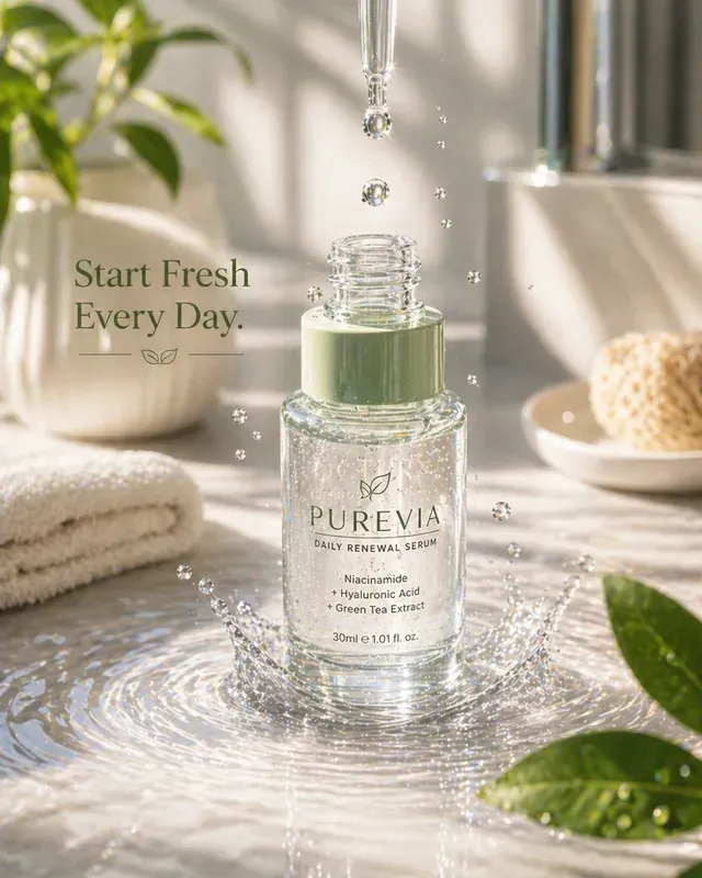 Luminous Serum Drop Skincare Adverts