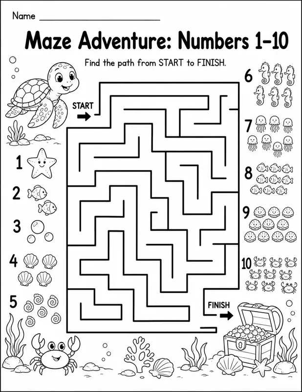 Printable Kids Maze Worksheet Generator