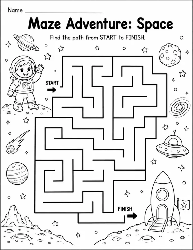 Printable Kids Maze Worksheet Generator