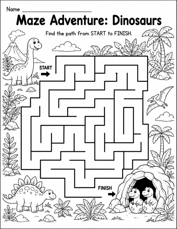 Printable Kids Maze Worksheet Generator